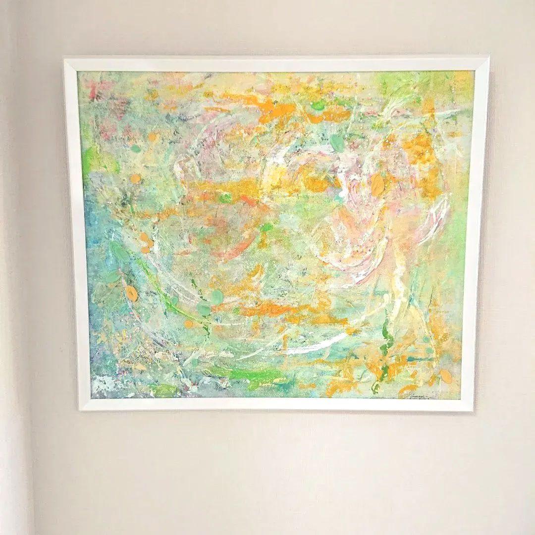 原画　息吹巡りて　F10号　インテリア　テクスチャーアート　森　自然　プレゼント