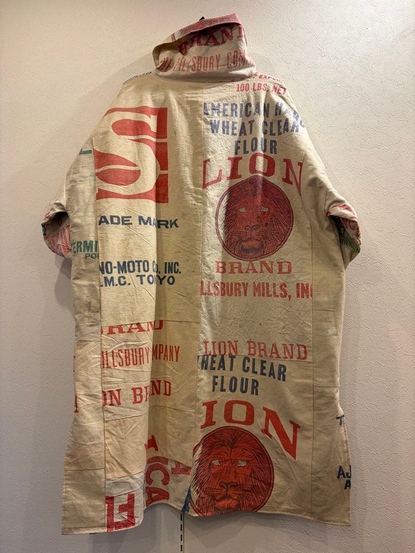 粉袋古布リメイク オーバーサイズコート