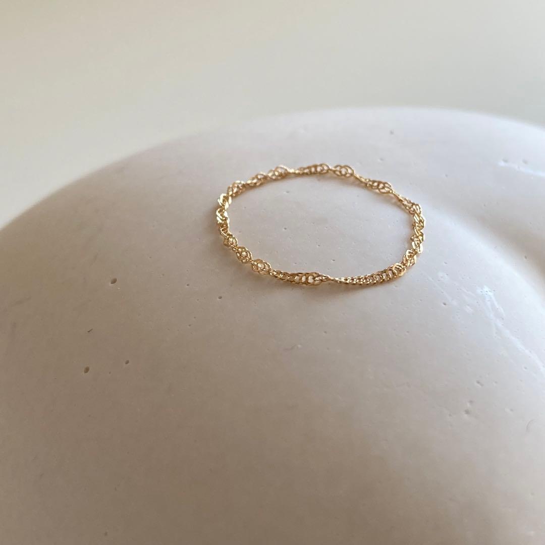 新品 18金 K18リング チェーンリング 16号 つけっぱなし 即日発送