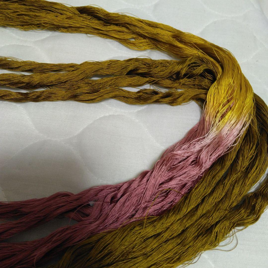 組紐製作用絹糸　変わり染め糸5個 ミニー