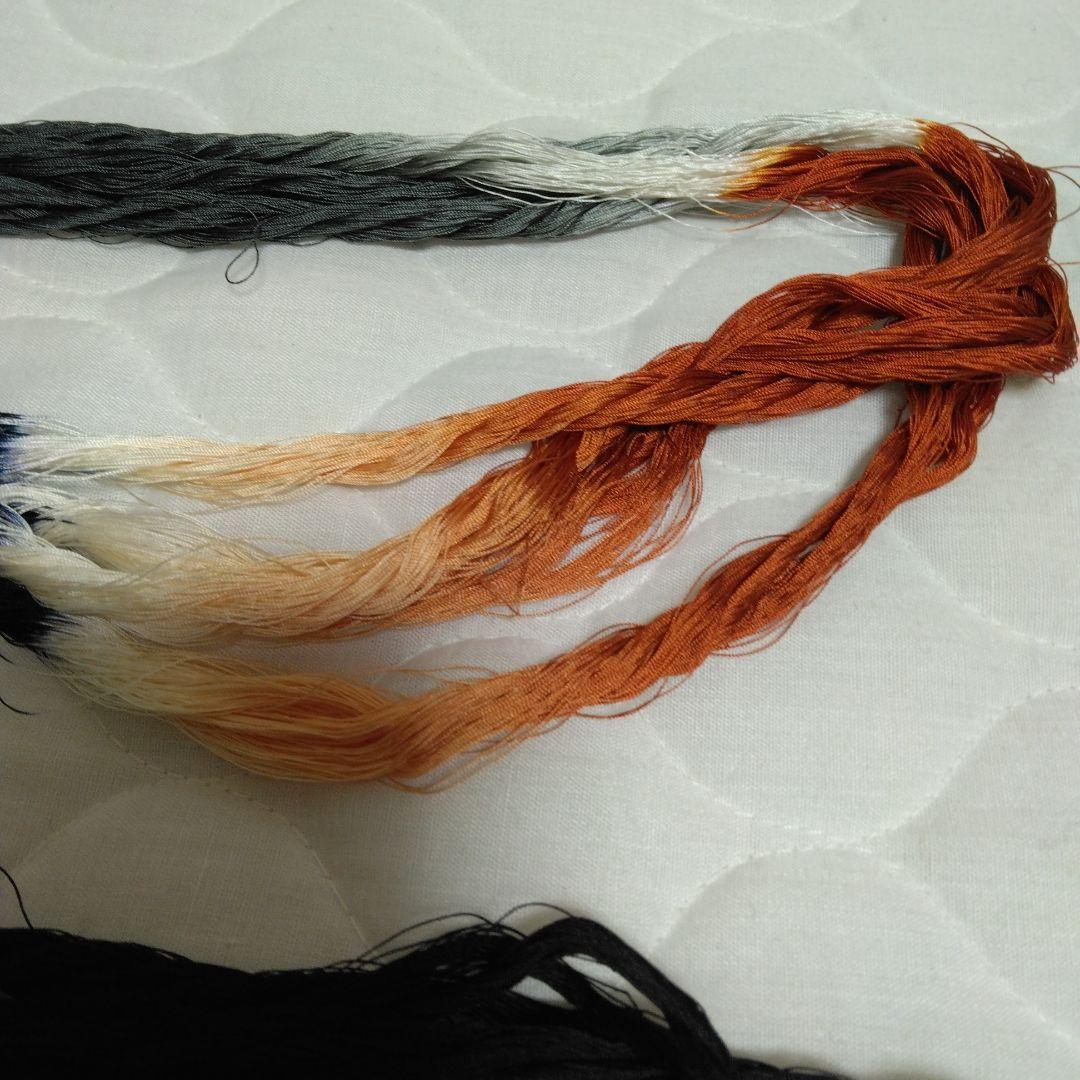 組紐製作用絹糸　変わり染め糸5個 ミニー