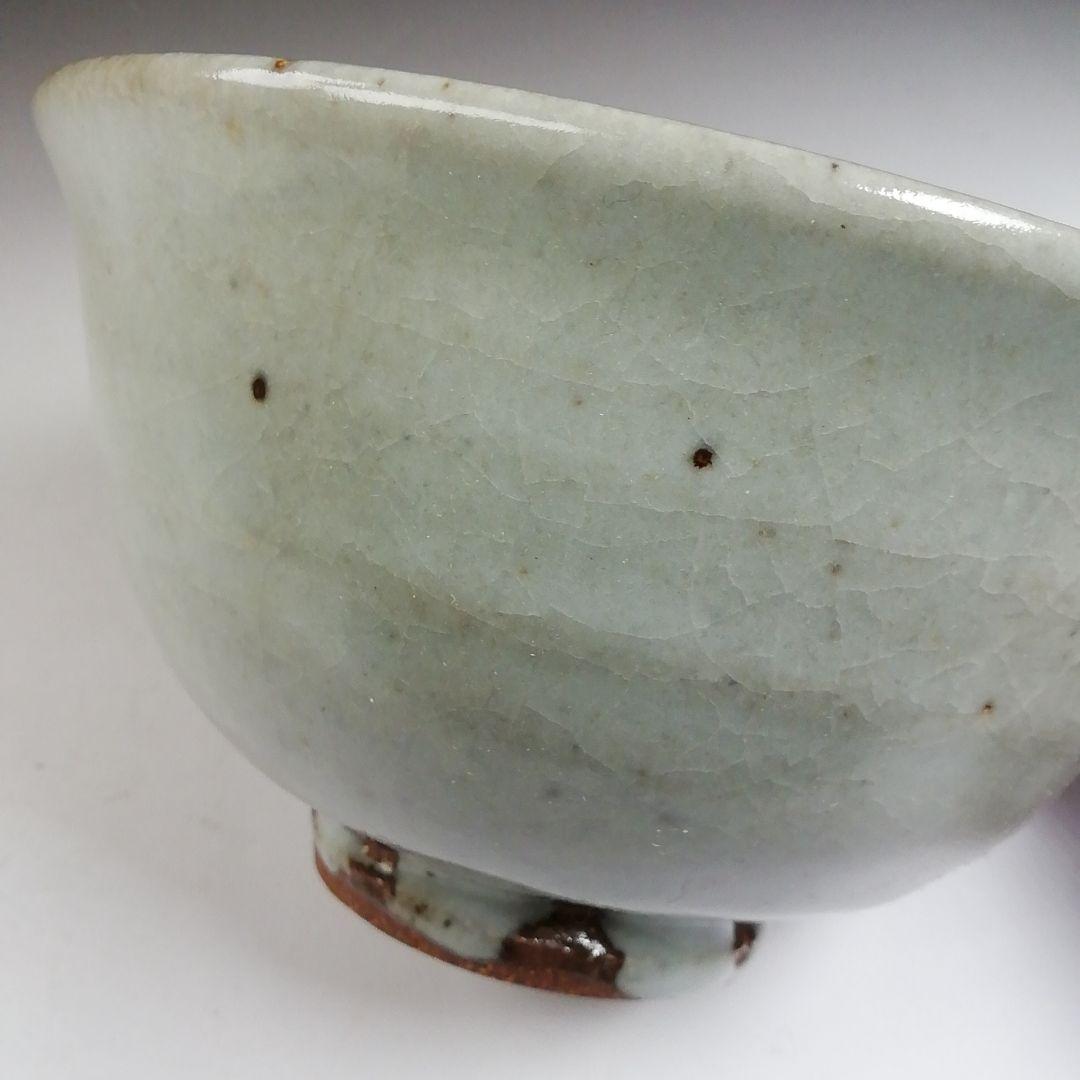 T848 茶碗 『白釉 茶碗』『神楽の窯 奥田康博 作』 共箱 抹茶碗 茶道具