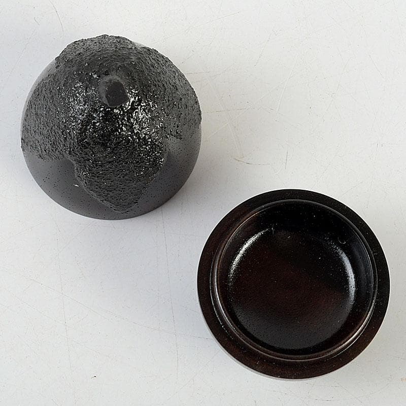 茶道具　嗣造作　黒柿　茄子香合　共箱　V　9583