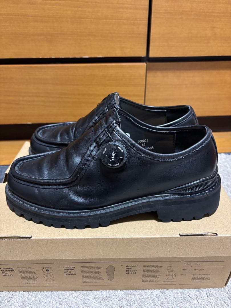 靴 pg steven alan knock black leather 42