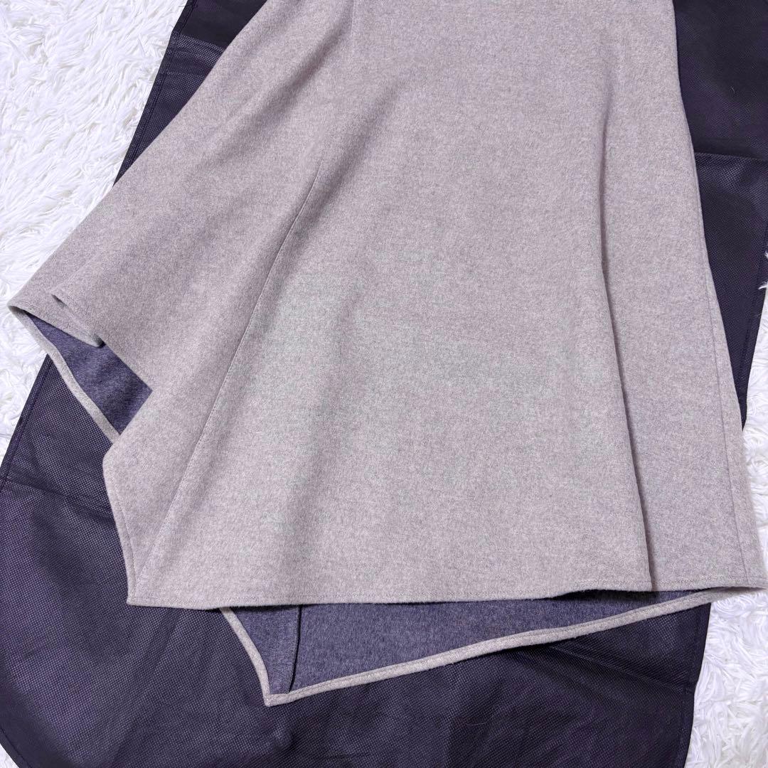 【美品】ブルネロクチネリ　カシミヤ混　アシンメトリー　フレア　ひざ丈スカート　M