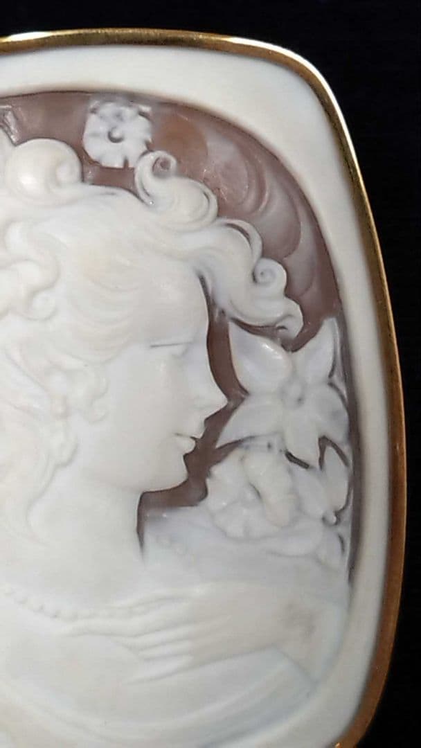 K18 カメオ ブローチ ペンダントトップ CPE作