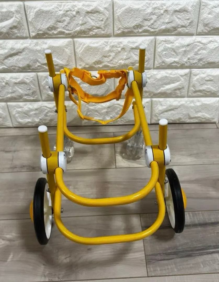オーダーメイド】犬車椅子 パーツ取り外し可能 頑丈 車輪回転良好 イエロー