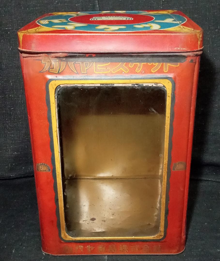 空き缶 カバヤ ビスケット 昭和レトロ ブリキ 一斗缶 駄菓子 お菓子 空