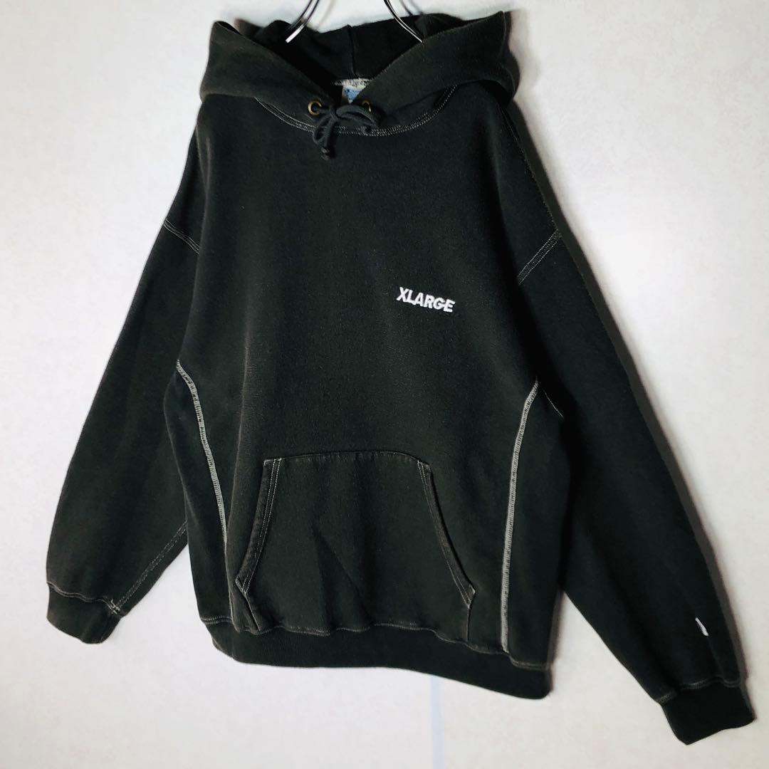 【人気コラボ】チャンピオン エクストララージ パーカー リバースウィーブ 黒 M