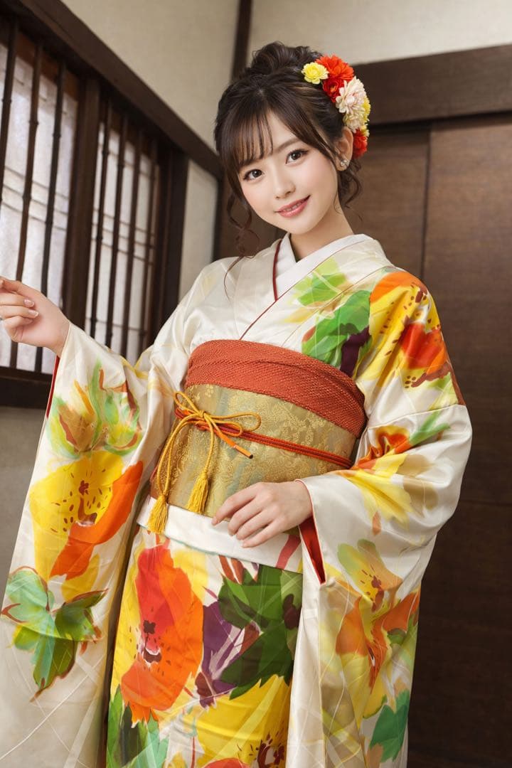 振袖 フルセット6点サイズM 〜L作家物 手描き 草花文 正絹 - メルカリ