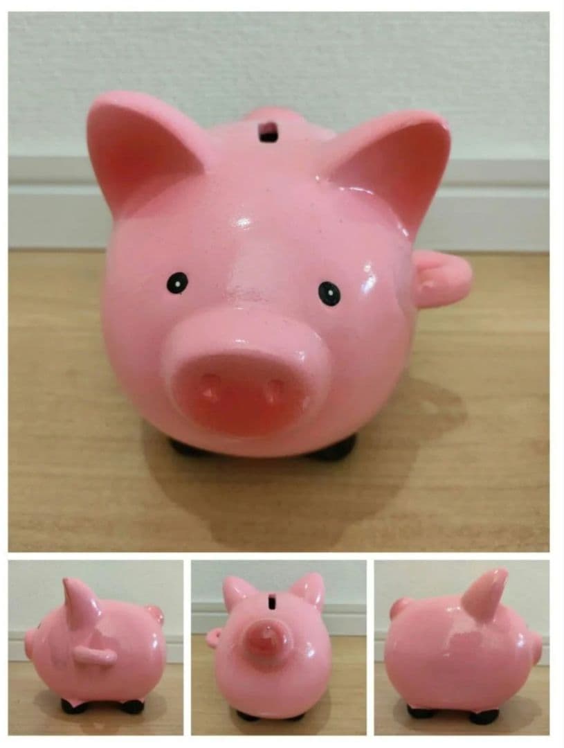 s*g様 【新品未使用】 ピンクの豚の貯金箱 金槌付き - メルカリ
