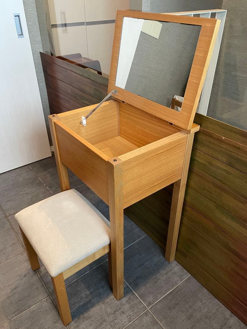 無印良品 天然木 ドレッサー スツール セット MUJI 鏡台