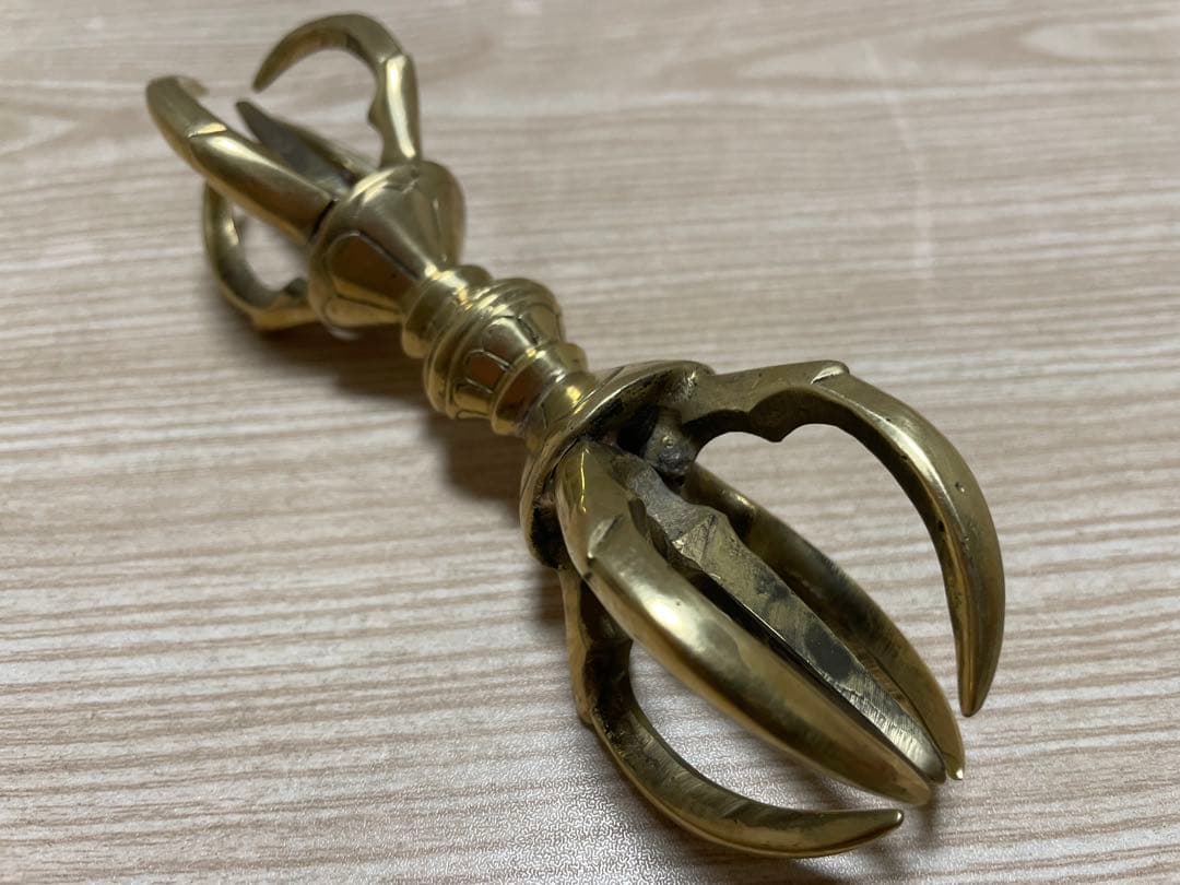 《 チベット密教　新品 》 真鍮　五鈷杵　バジュラ　ドルジェ　法具　仏具　A