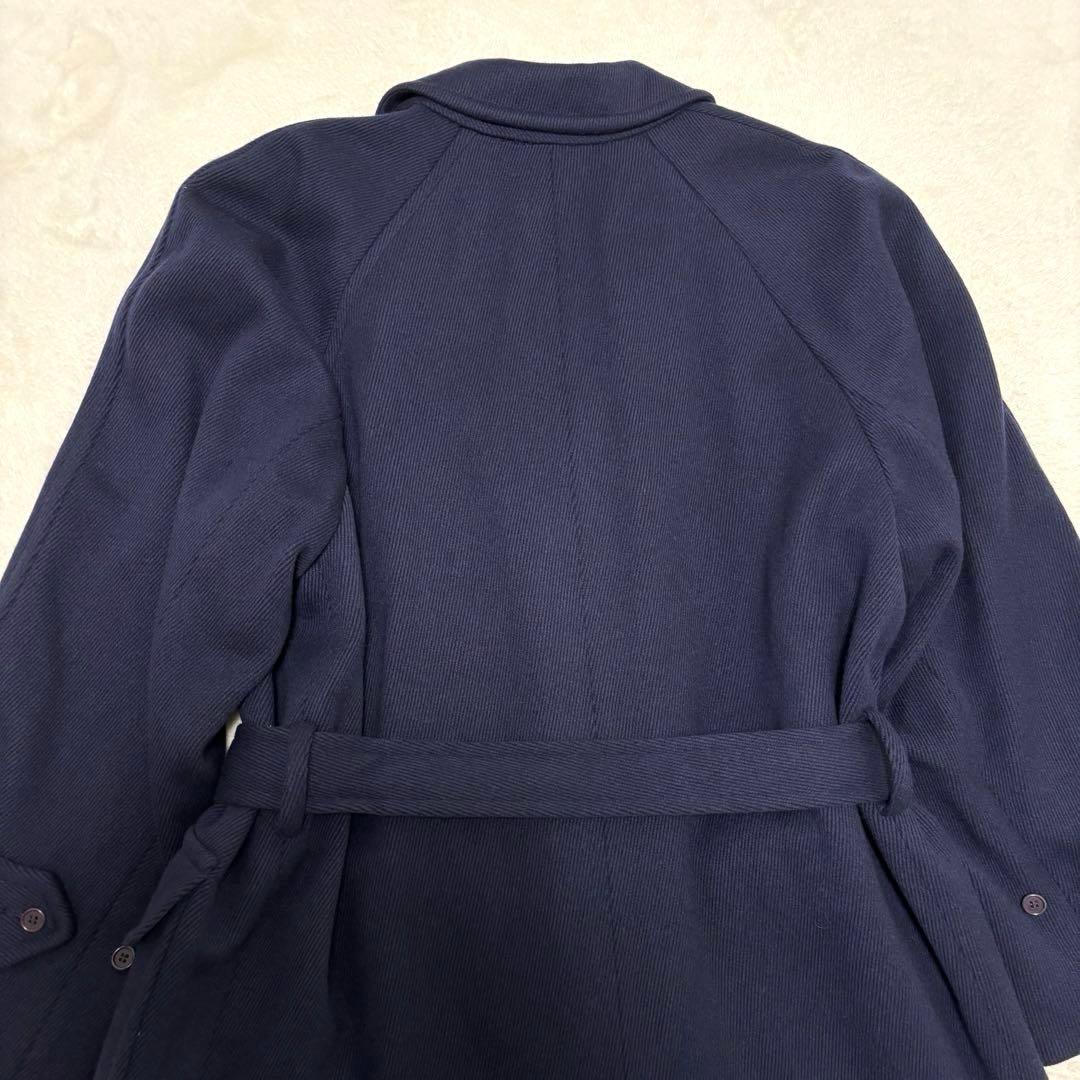 リングヂャケット ヘリンボーン ロング丈 ダブルチェスターコート L