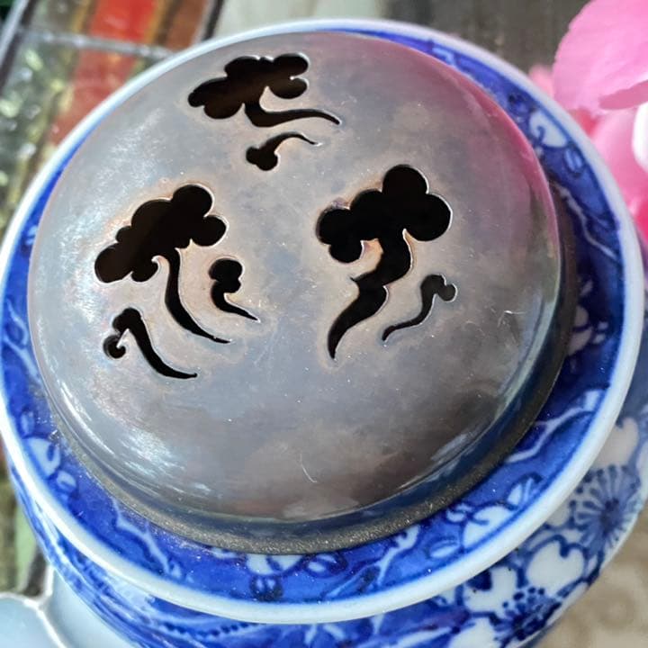 1908様感謝‼️SILVER銀火屋 桜&鳳凰 三つ足香炉 1