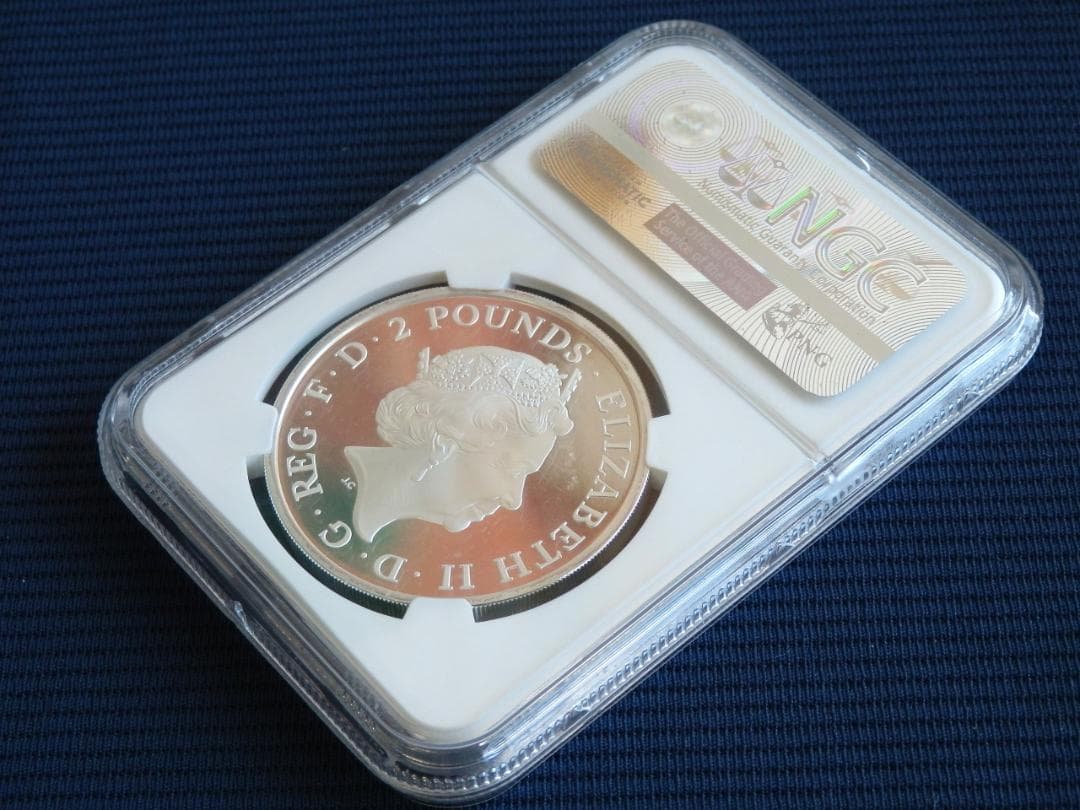 英2016年ブリタニアとライオン/ 2ポンド1oz銀貨(単年発行）◇PF69UC