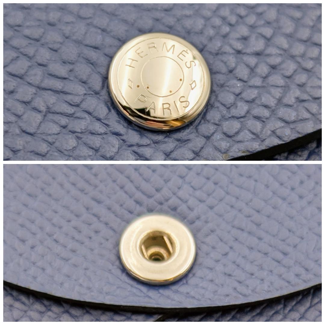 美品 エルメス カルヴィ デュオ エプソン ネイビー B刻印 2023年製