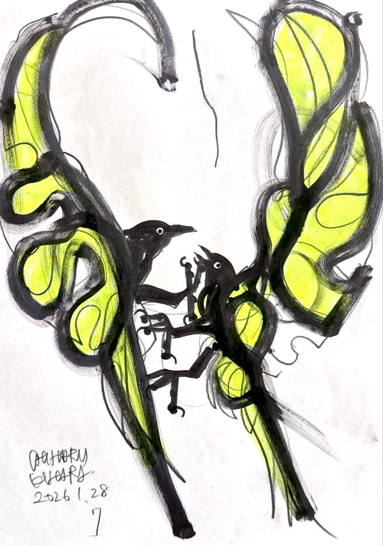 木原千春5分間ドローイング/crowsエスキース7 - メルカリ