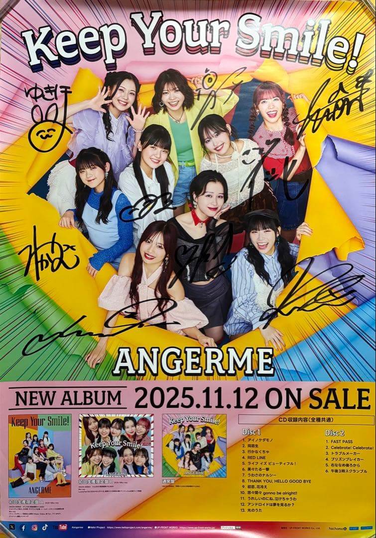 2枚セット】【全員直筆サイン】 アンジュルム ポスター 2026年最新