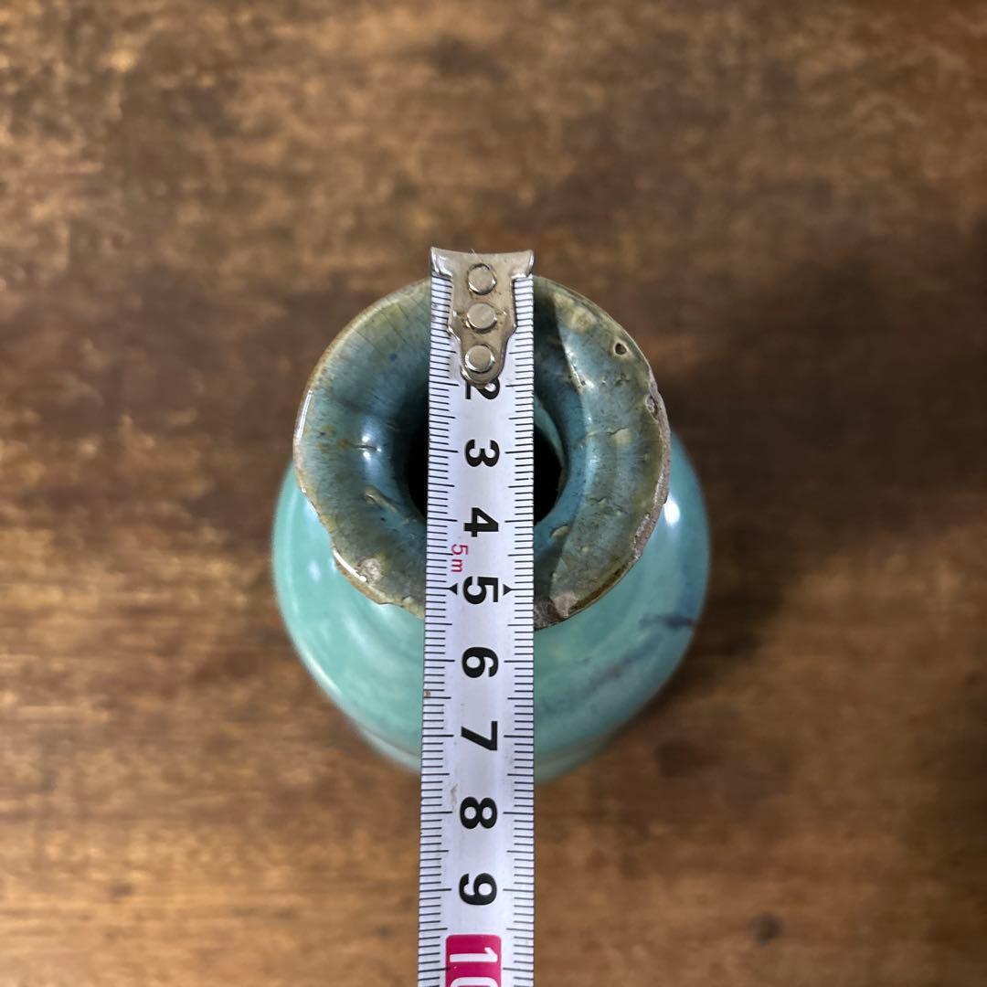 琉球 ユシビン 緑釉瓢形瓶 やちむん.壺屋焼.柳宗悦.民藝.アンティーク.李