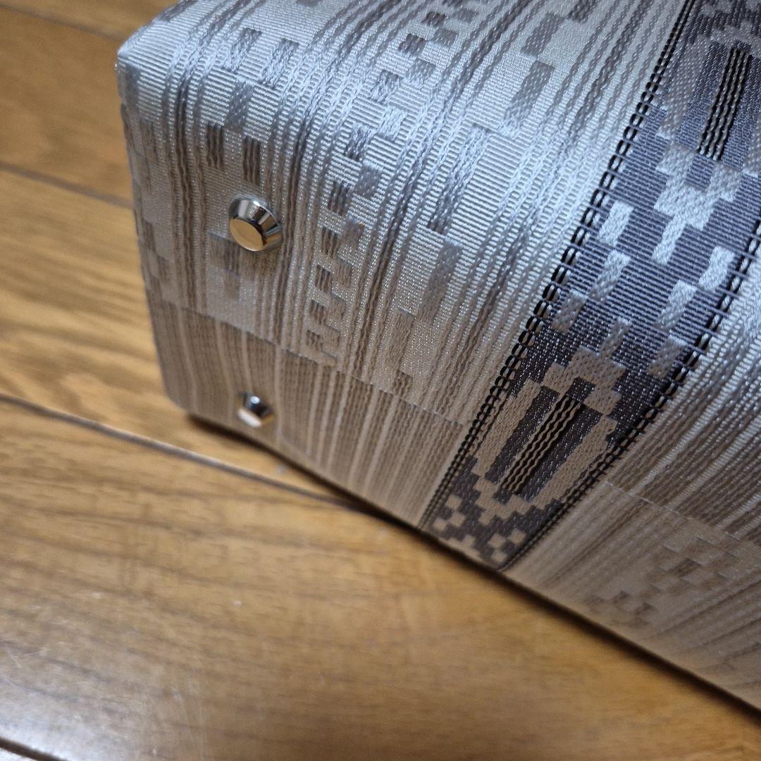 呉服店購入 和装用バッグ 利休バッグシルバー