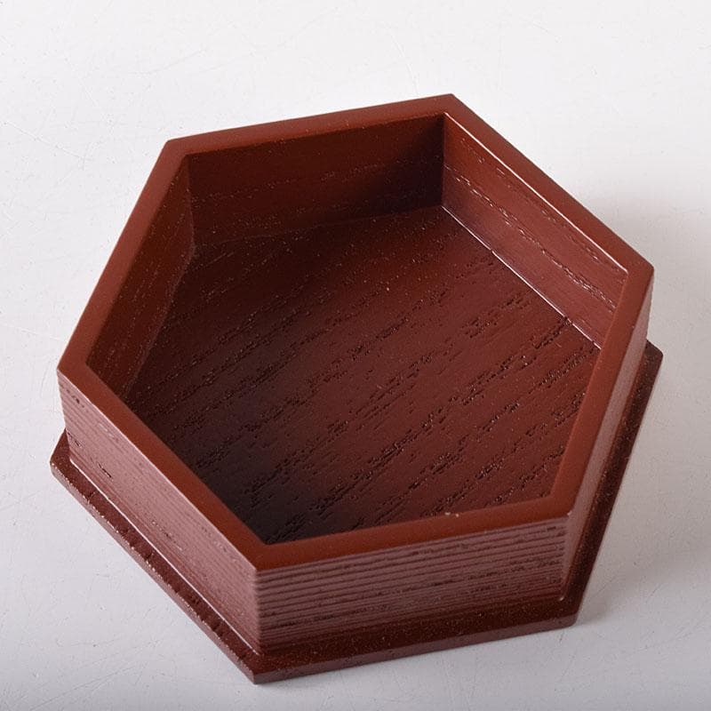 茶道具　哲公房　中村宗哲作　溜塗寿字六角香合　而妙斎花押有　共箱　C　7656