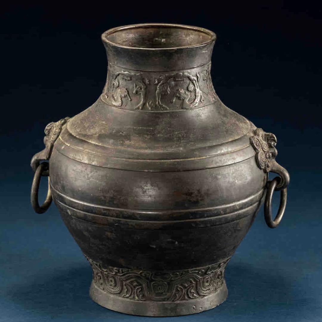 中国古美術 壺 花瓶 古銅製 アンティーク 骨董品