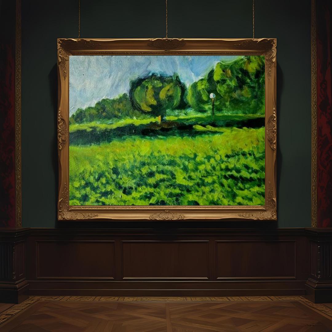 27×34㎝「公園」油彩・原画・F5 ・フレーム無し ch-ksa.com