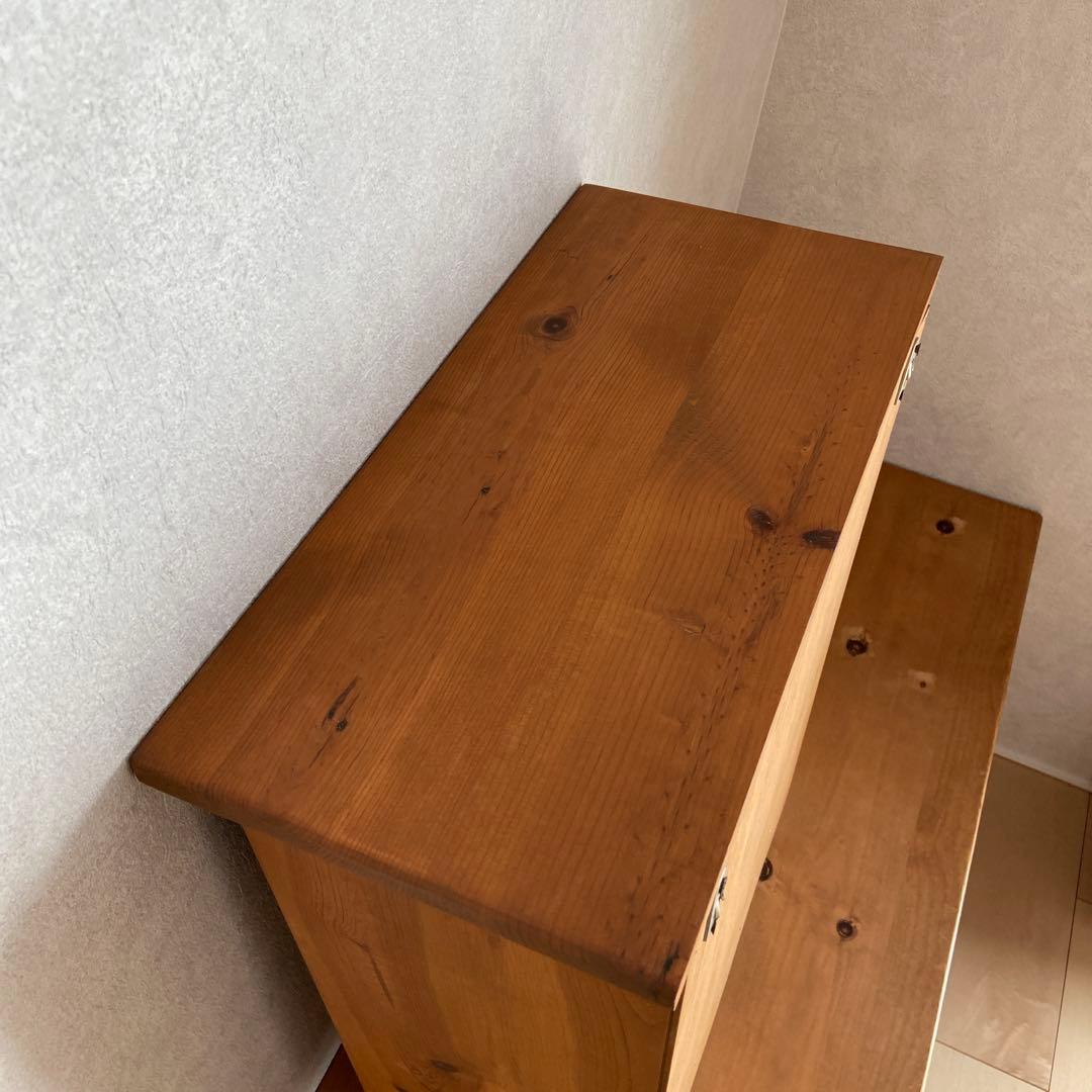 カントリー調 壁掛け木製キャビネット