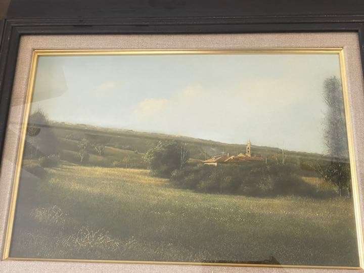 中司満夫 夏草の原 6P 洋画 油彩画 写実画 中司 満夫