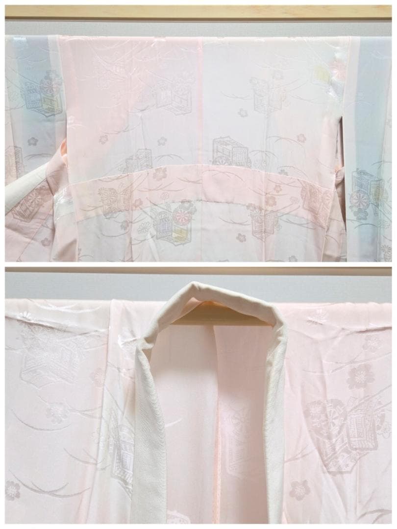 F5 橘の花模様 金駒刺繍 金彩 縮緬 山吹色 袷 正絹 成人式