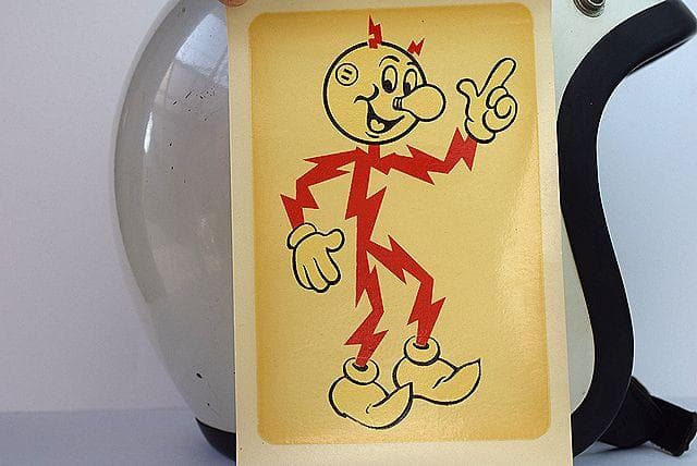 NOS レア！ 1960’s レディキロワット ビンテージ 水貼り デカール 所