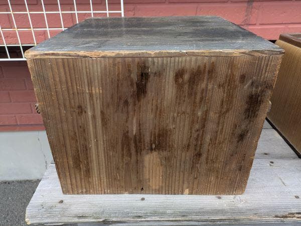 Y昭和レトロ 木製 囲炉裏 五徳 古道具 火鉢？専用木箱有り 美術品