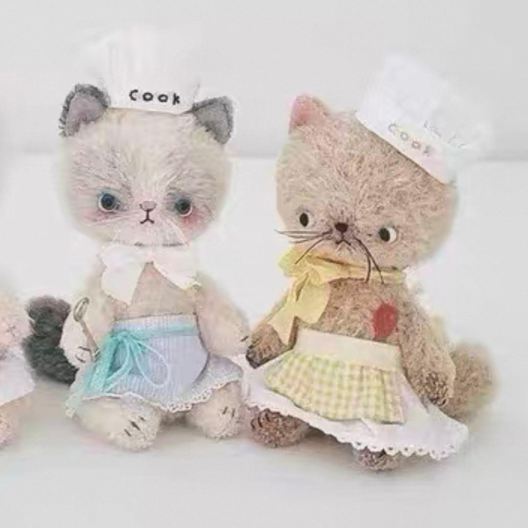 シェフ仔猫ちゃん アーティストベア 海外作家様 ハンドメイド