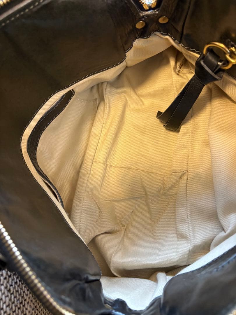 【美品/付属品付】Chloe エロイーズ 本革 ハンドバッグ 黒 Y2K 希少