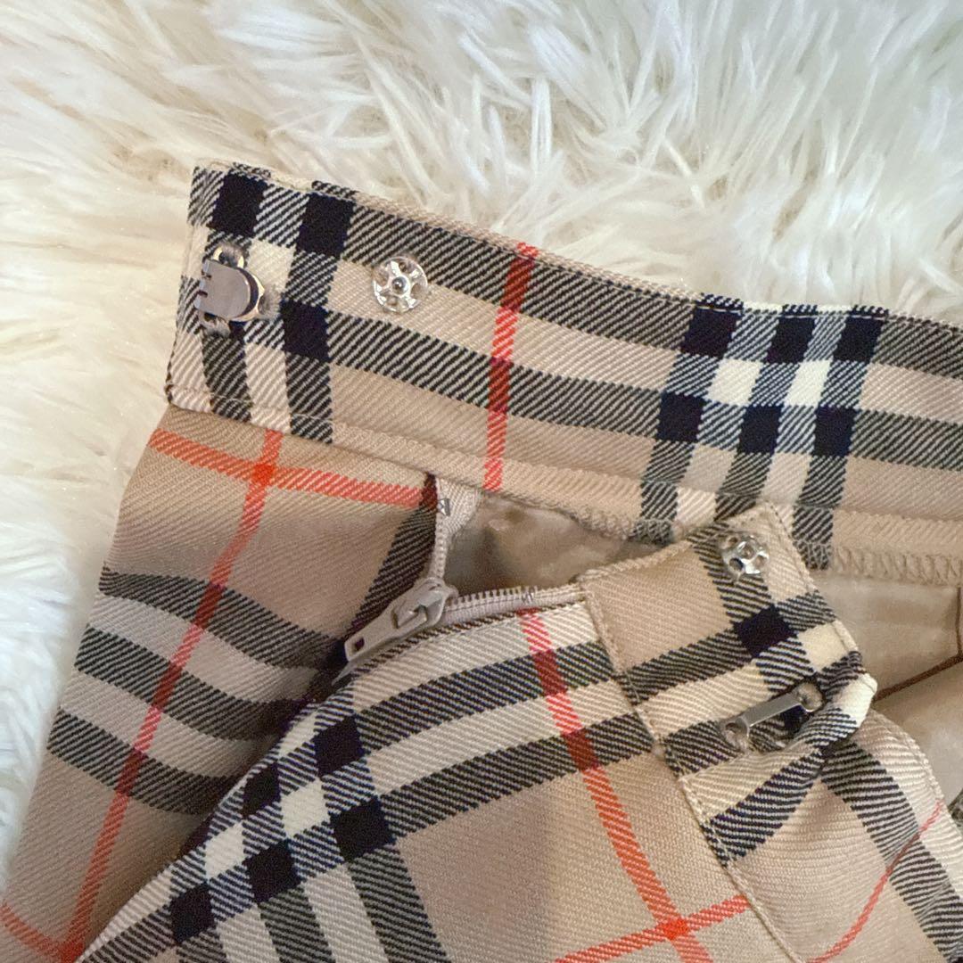 【美品】希少バーバリー ノバチェック スカート プリーツ ウール
