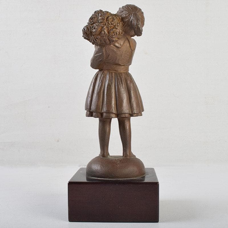 加藤豊作 ブロンズ 少女像 「花束」 台付 共箱 M R9183 - メルカリ