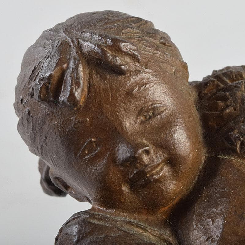 加藤豊作 ブロンズ 少女像 「花束」 台付 共箱 M R9183 - メルカリ