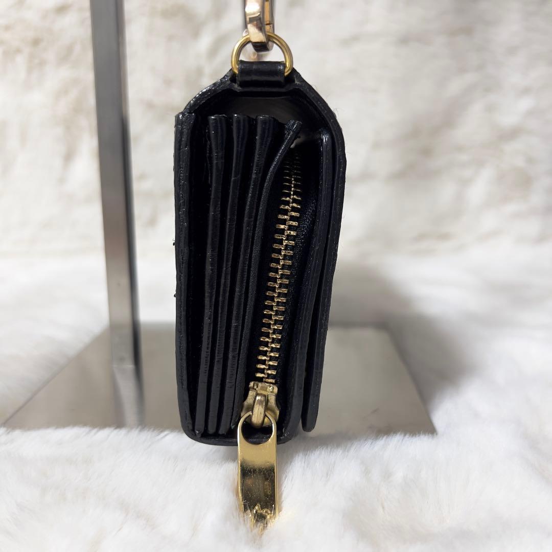 ADMJ ウォレットバッグ 長財布 2way スワロフスキー ビジュー ブラック