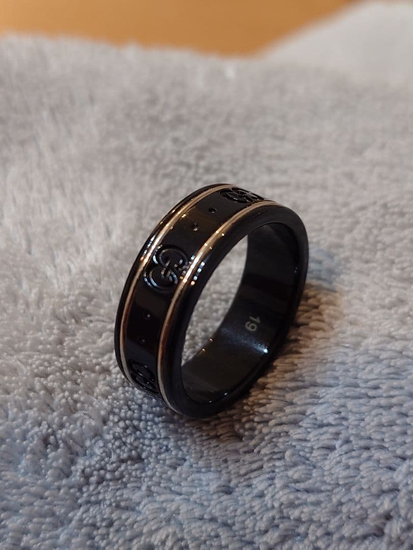 GUCCI アイコンブラックリング サイズ19
