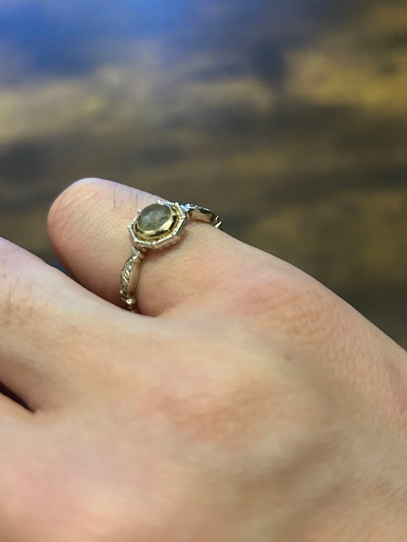 (アガット)シルバーラブラドライトクォーツリング13号