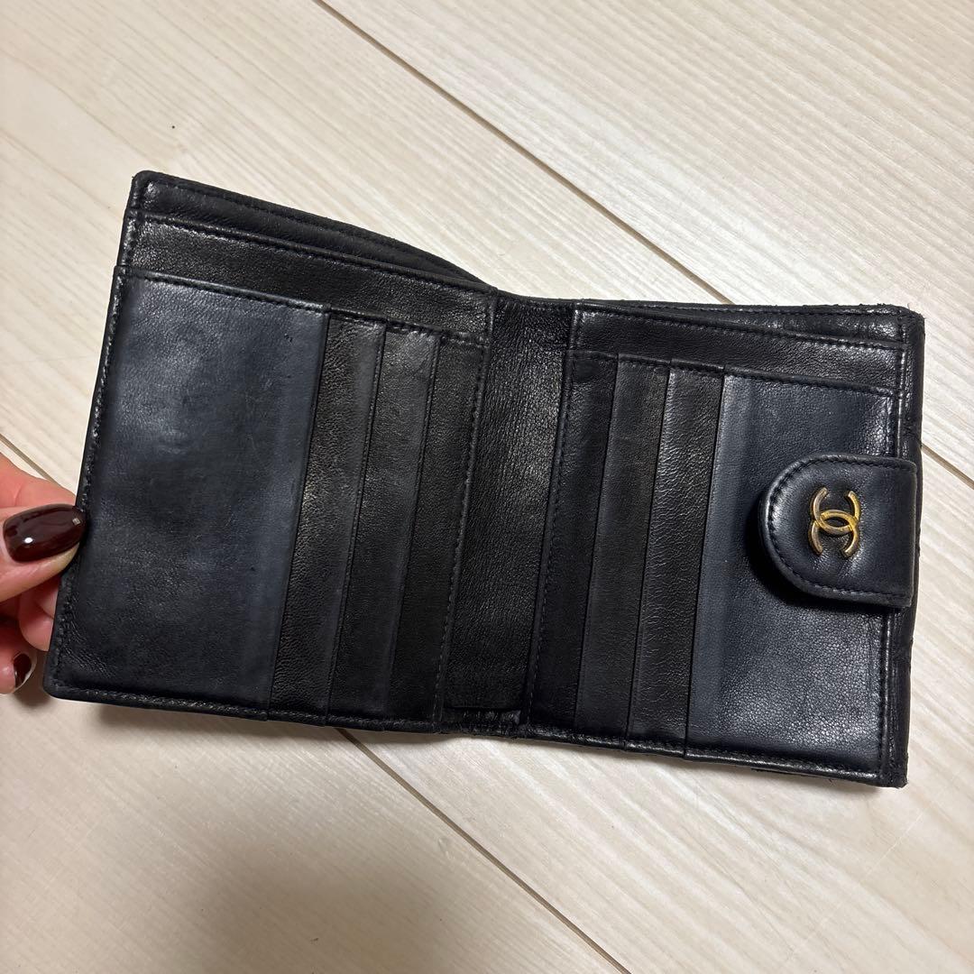 正規品 CHANEL ビコローレ ラムスキン 二つ折り財布 Wホック - メルカリ