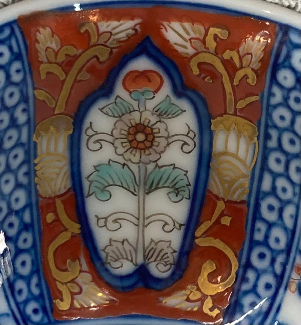 B97s 柿右衛門窯 煎茶碗 6客 松竹梅に菊図 「福」銘 箱