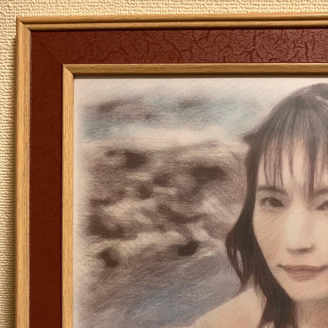 女優画⑦額装品 額縁寸法32.7㎝×24.0㎝×1.5㎝ 色鉛筆