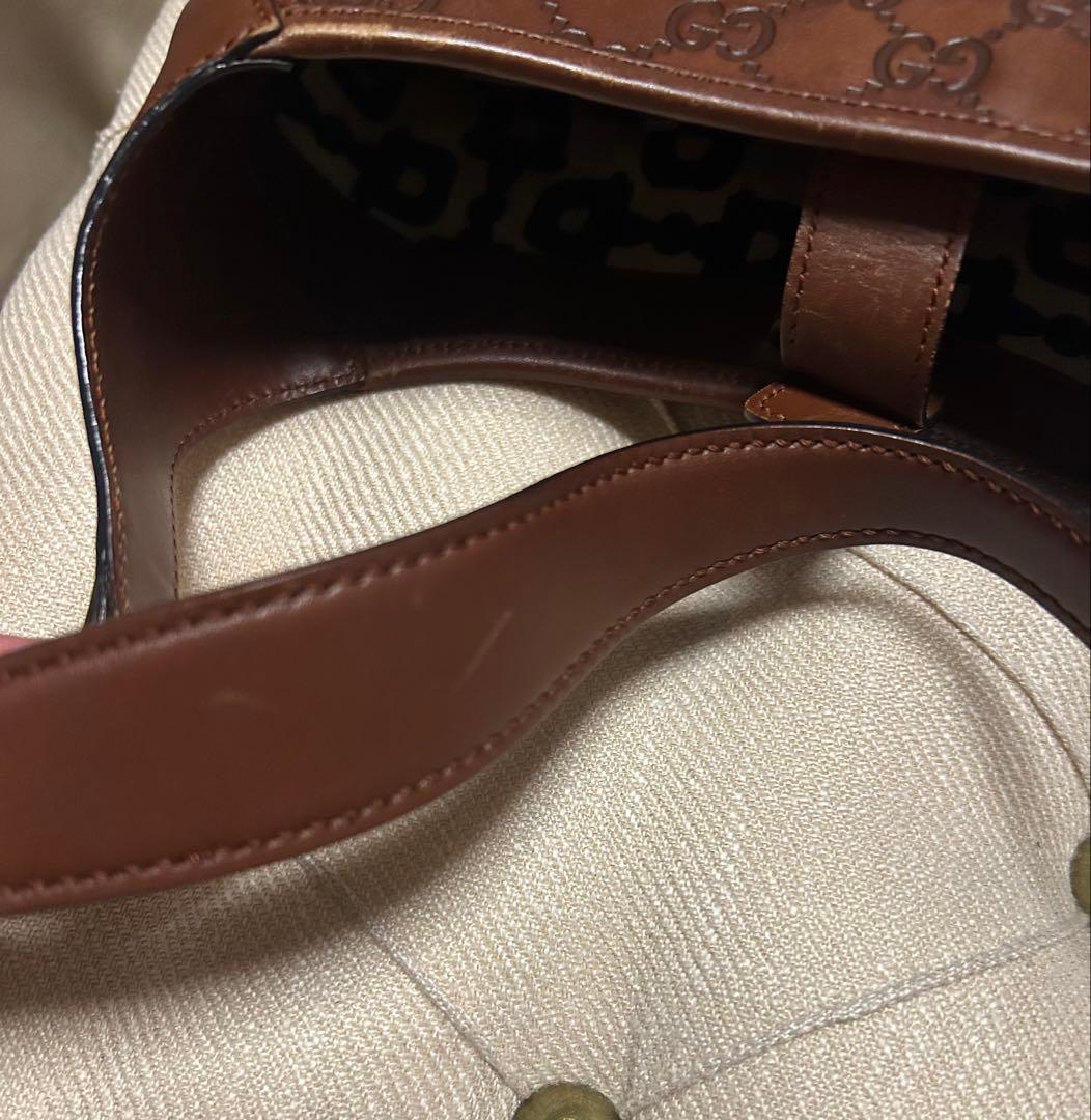 GUCCI ブラウン GGパターン ショルダーバッグ