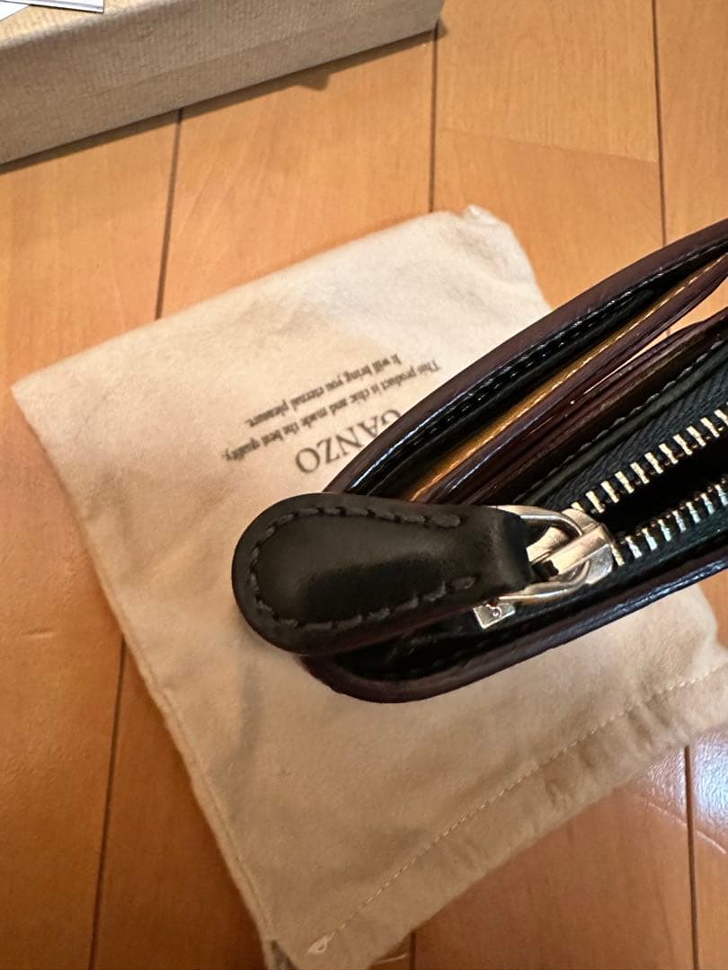 GANZO AVON (エイボン)Lファスナー二つ折り財布ブリティッシュグリーン