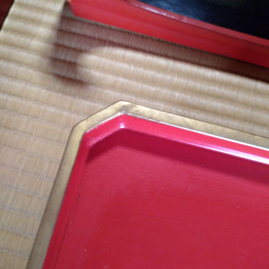 角膳　会席膳　朱色　木製　漆器　 大小2セット　大10膳小２膳