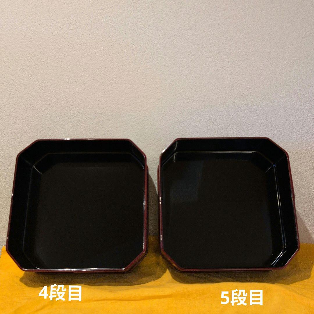 輪島塗 塗師大家静峰造 面取 縁高重 5段重 共箱