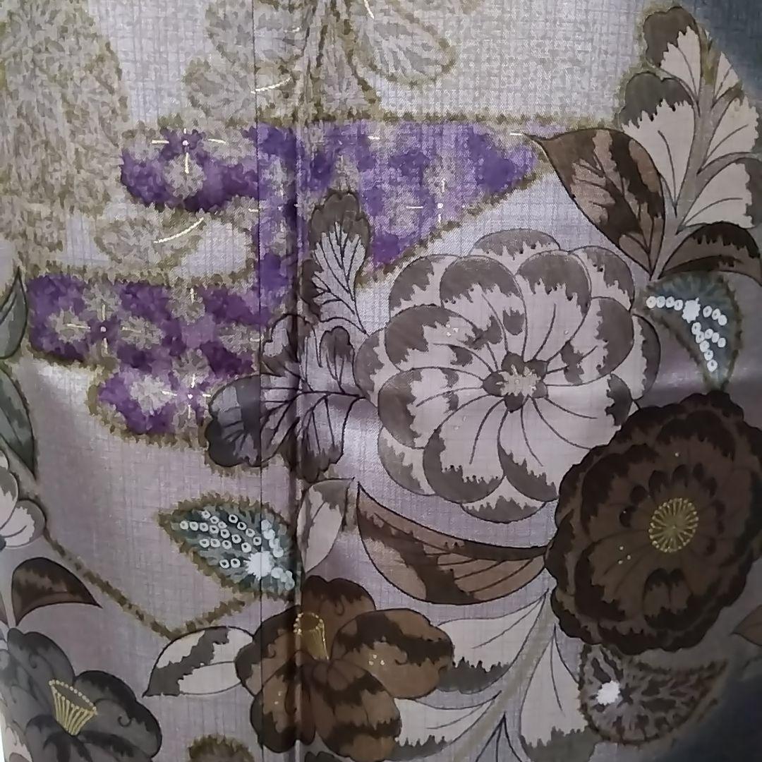 大島紬 訪問着 辻が花 辻ヶ花 紬 黒 墨色 証紙 伝統工芸品 - メルカリ