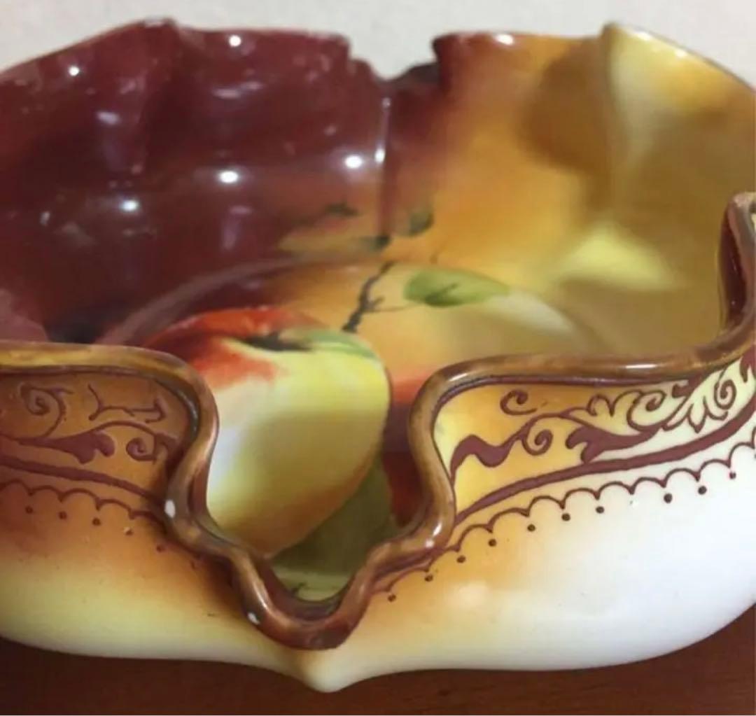 オールドノリタケ 1911年 マーク 希少 深皿 皿 菓子入れ 林檎図柄